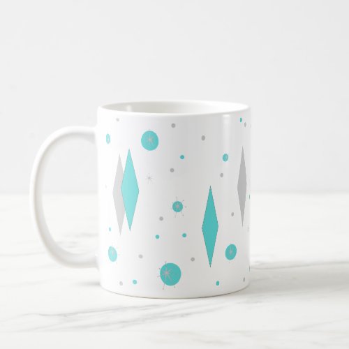 Retro Turquoise Diamond  Starburst Mug