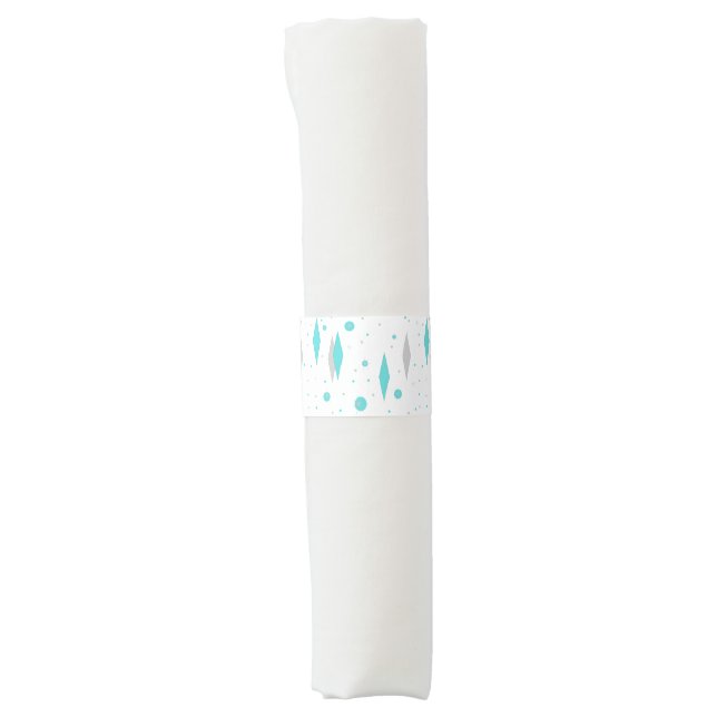 Retro Turquoise Diamond & Starburst Napkin Band (Front)