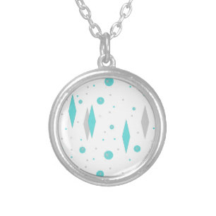 Retro Turquoise Diamond & Starburst Necklace