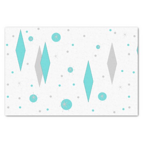 Retro Turquoise Diamond  Starburst Tissue Paper