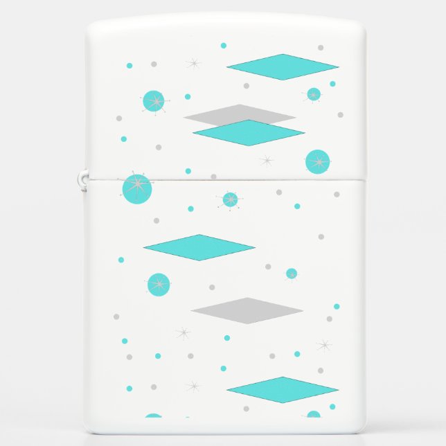 Retro Turquoise Diamond & Starburst Zippo Lighter (Front)