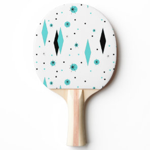 Retro Turquoise Diamonds Ping Pong Paddle