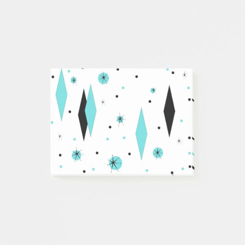 Retro Turquoise Diamonds  Starburst Notes