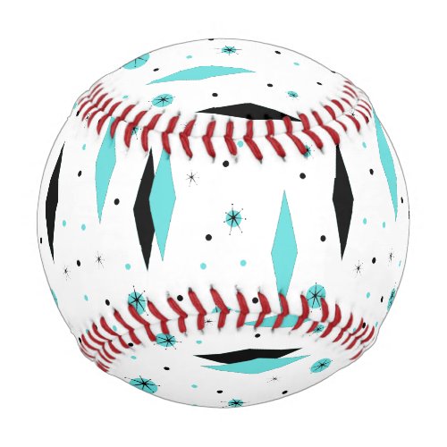 Retro Turquoise Diamonds  Starbursts Baseball