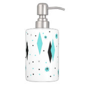 Retro Turquoise Diamonds & Starbursts Bath Set (Right)