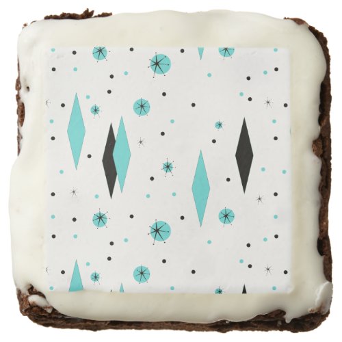 Retro Turquoise Diamonds  Starbursts Brownies