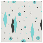 Retro Turquoise Diamonds &amp; Starbursts Fabric