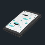 Retro Turquoise Diamonds & Starbursts Nylon Wallet<br><div class="desc">This Retro Turquoise Diamonds and Starbursts Nylon Wallet is a new take on a vintage style. It features kitschy, black starbursts on turquoise polka dots, surrounding geometric, turquoise and black diamond shapes. Customize the background color on this mid century modern product if you're feeling daring, or leave it white if...</div>