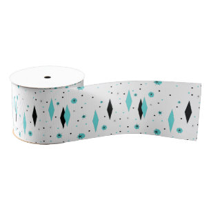 Retro Turquoise Diamonds & Starbursts Ribbon