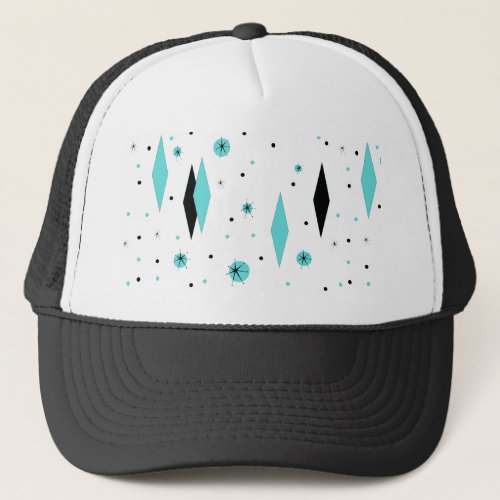 Retro Turquoise Diamonds  Starbursts Trucker Hat