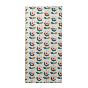 Retro Turquoise Floral Pattern Cloth Napkin