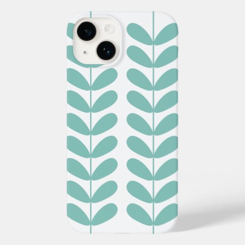 Retro Turquoise Flowers Mid Century Modern Case_Mate iPhone 14 Case