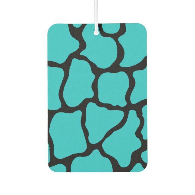 Retro Turquoise Giraffe Car Air Freshener Gift (Front)