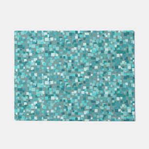 Retro Turquoise Mosaic Rug Doormat