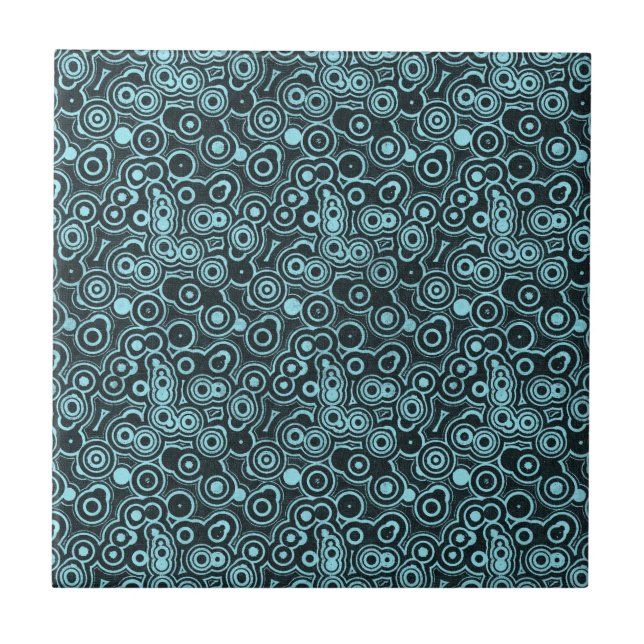 Retro Turquoise Pattern Tile (Front)