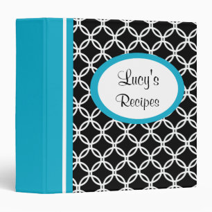 Retro Turquoise Personalized Recipe Binder