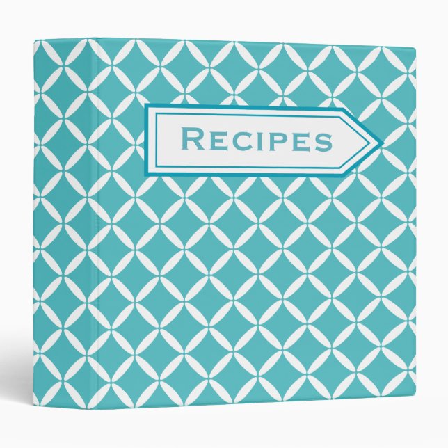 Retro Turquoise Recipe Binder (Front/Spine)