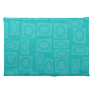 Retro Turquoise Rings Pattern Placemat