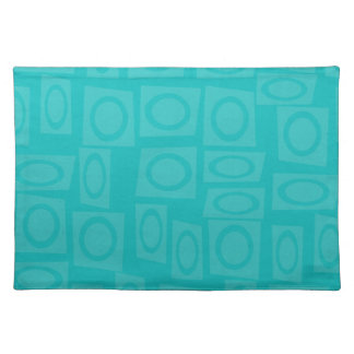 Retro Turquoise Rings Pattern Placemat