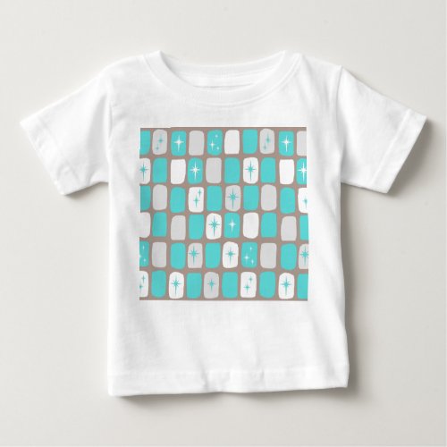 Retro Turquoise Starbursts Baby T_Shirt
