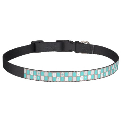 Retro Turquoise Starbursts Dog Collar