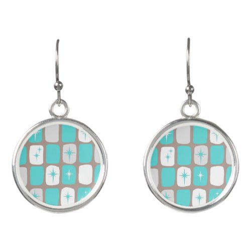 Retro Turquoise Starbursts Drop Earrings