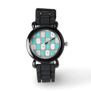 Retro Turquoise Starbursts Kids' Watch