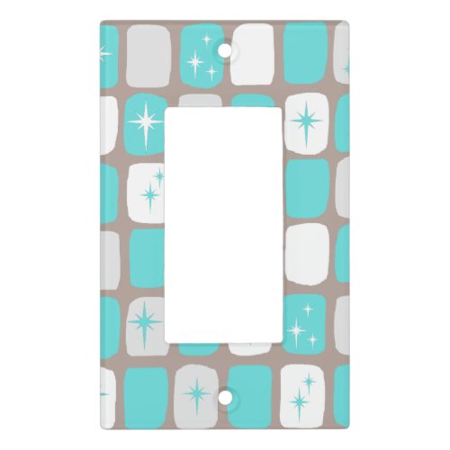 Retro Turquoise Starbursts Light Switch Cover