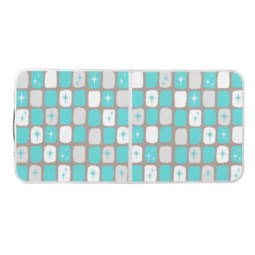 Retro Turquoise Starbursts Pong Table