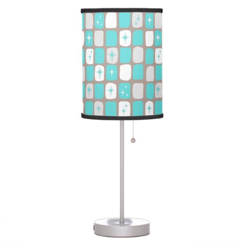 Retro Turquoise Starbursts Table Lamp