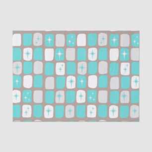Retro Turquoise Starbursts Tissue Paper