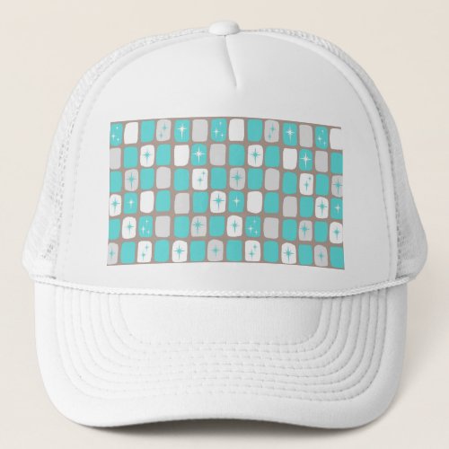 Retro Turquoise Starbursts Trucker Hat