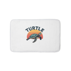 Retro Turtle T-Shirt Bath Mat