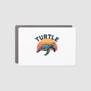 Retro Turtle T-Shirt Car Magnet
