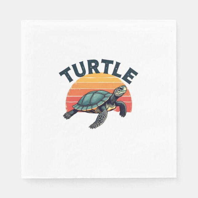 Retro Turtle T-Shirt Napkins (Front)
