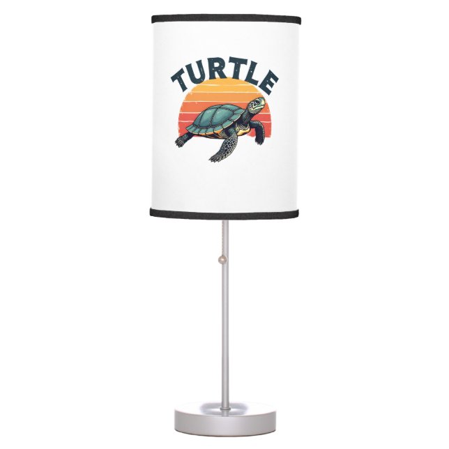 Retro Turtle T-Shirt Table Lamp (Front)
