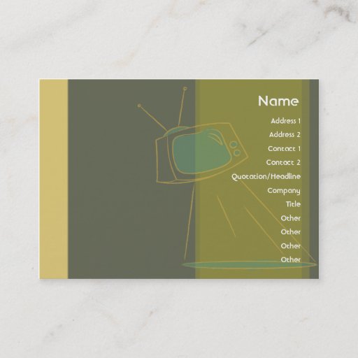 Customizable Retro TV Alien - Chubby Business Cards