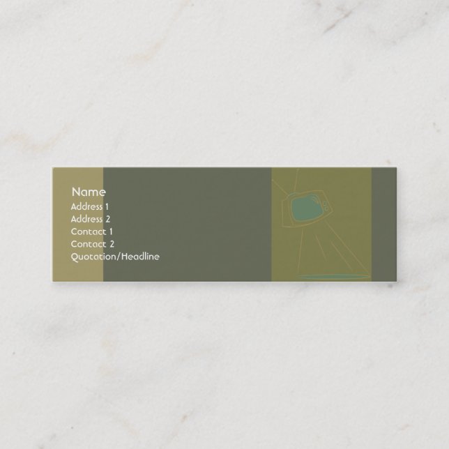 Retro TV Alien - Skinny Mini Business Card (Front)