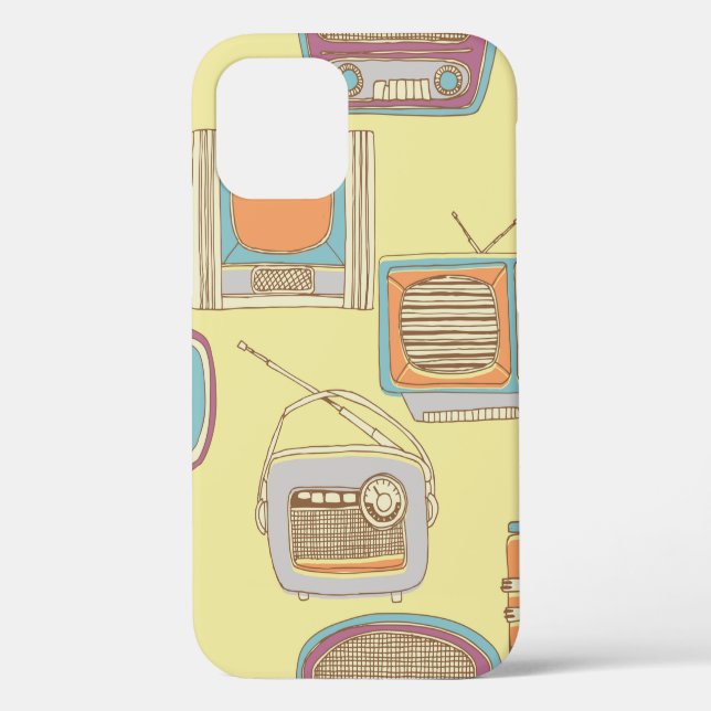 retro tv and radio. seamless pattern Case-Mate iPhone case (Back)