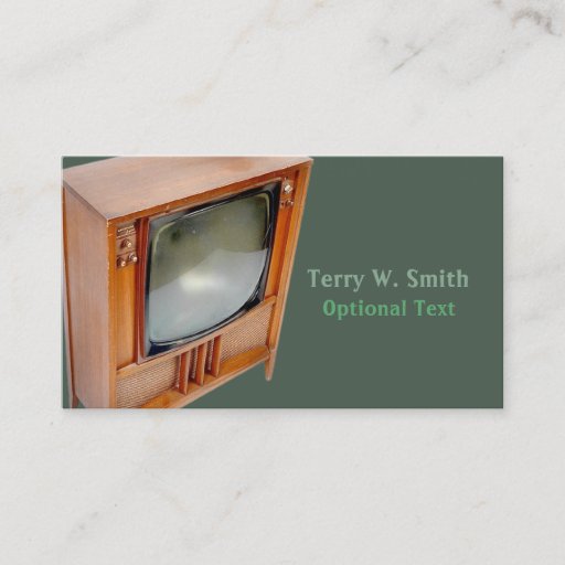 Customizable Retro TV Business Card