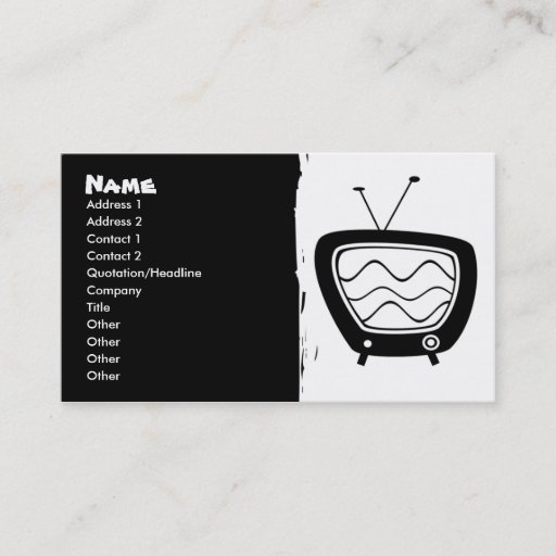 Customizable Retro TV Business Cards