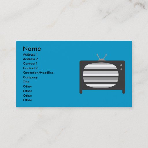 Customizable Retro TV Business Cards