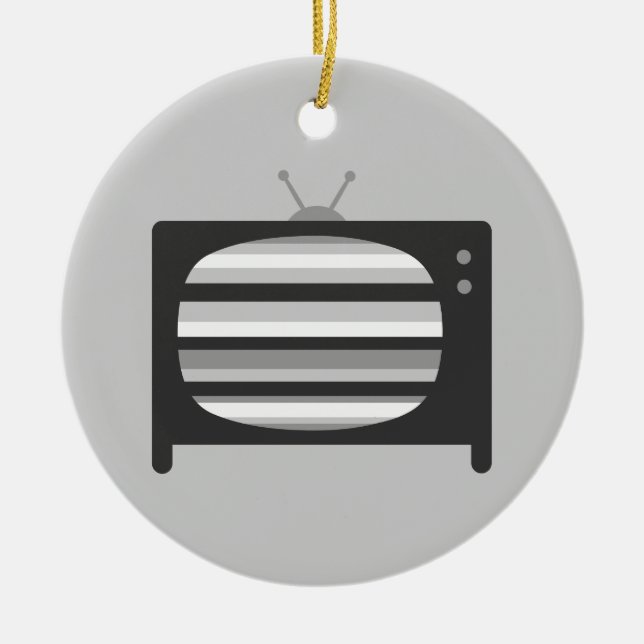 Retro TV Ceramic Ornament (Front)