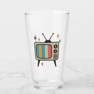 Retro TV Drinking Glass | Mid-Century Modern Atomi
