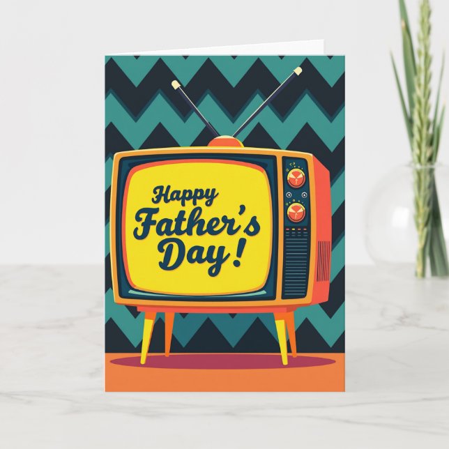 Retro Tv Fathers Day Card (Front)