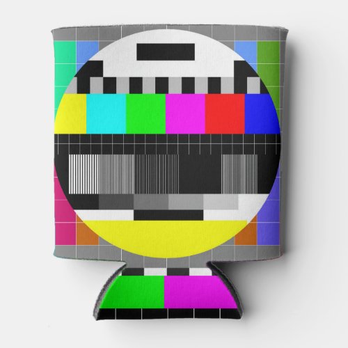 Retro TV no signal illustration Can Cooler