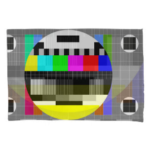 Retro TV no signal illustration. Pillow Case