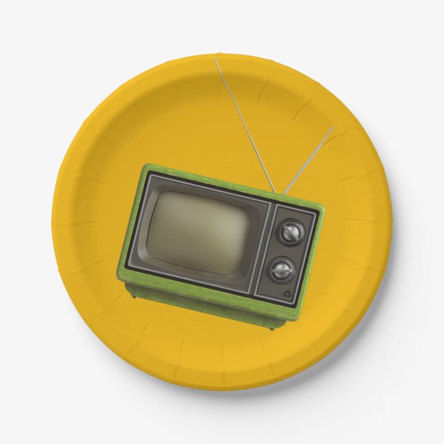 Retro TV Paper Plates (Front)