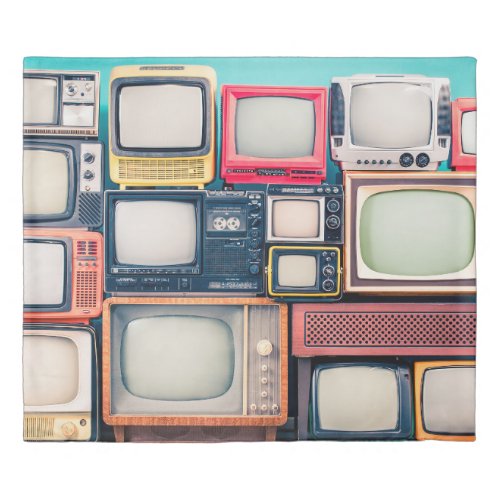 Retro TV receivers set from circa 60s 70s and 80s Duvet Cover
