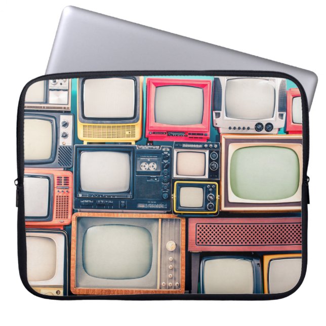 Retro TV receivers set from circa 60s, 70s and 80s Laptop Sleeve (Front)
